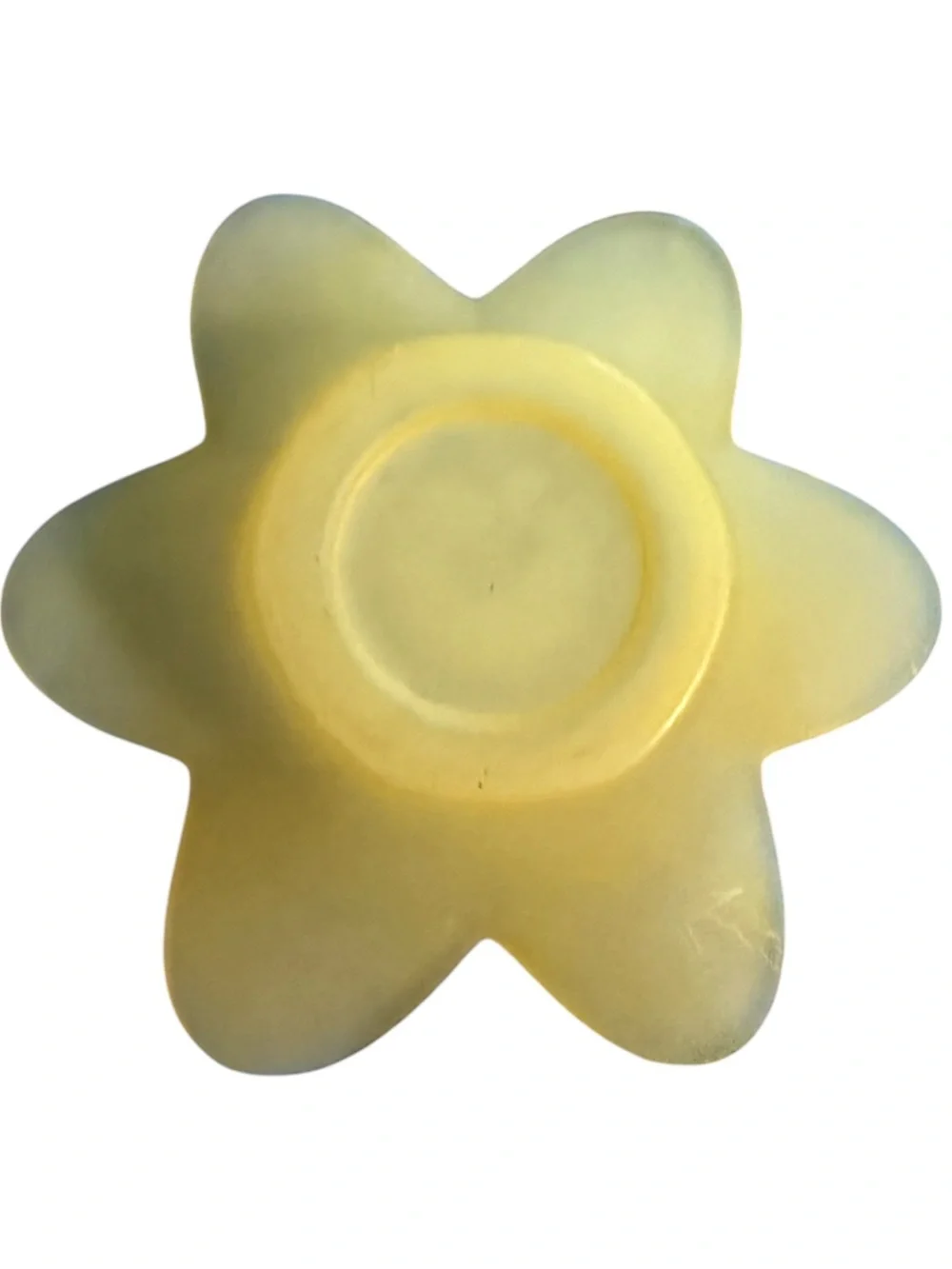 Vintage Yellow Frosted Satin Glass Flower Bowl - 6